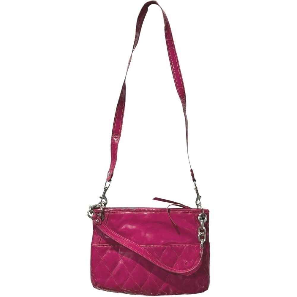 Coach Poppy Liquid Gloss Hot Pink Quilted Tote Crossbody Shoulder Bag Y2K - Picture 6 of 10